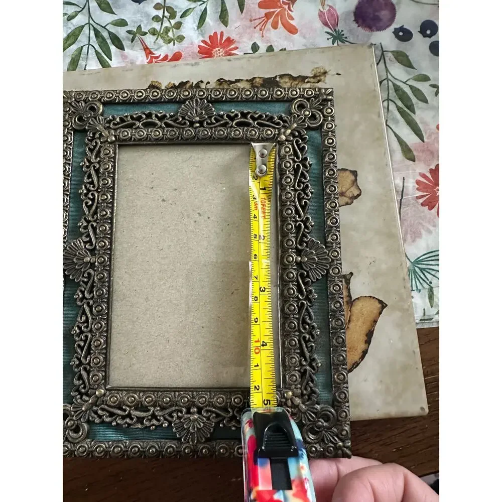 3x5” frame Victorian scrolling baroque metal mystical dark fairy home decor art
